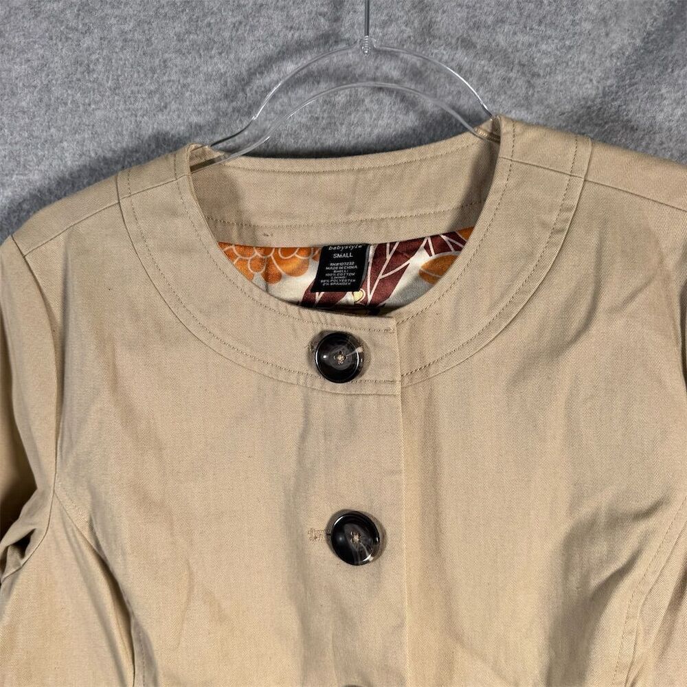 Babystyle Maternity Khaki Trench Coat Jacket Size S NWT - Picture 4 of 15